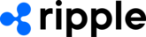 Blue logo with three circular elements that represent a stylized depiction of Ripple.